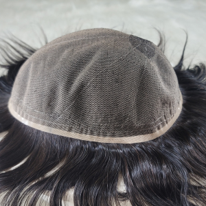 Peluquín de Pelo Remy para Hombre, Base Completa de Encaje, Rubio Natural, Transpirable, Prótesis de Pelo Indio - Product Image 5