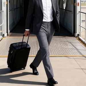 กางเกงเดรสทรงคลาสสิกสำหรับผู้ชาย เอวแบบยืดหยุ่น ด้านหน้าเรียบ – กางเกงธุรกิจและสำนักงานที่สวมใส่สบายและยืดหยุ่นได้ - Product Image 6