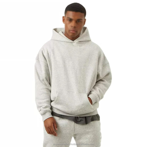 Sudadera con capucha de peso pesado para hombre con logotipo personalizado OEM con 450 GSM de gran tamaño 600 GSM bordado Sudadera con capucha en blanco patrón de impresión - Product Image 2