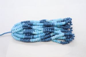 ลูกปัดโอปอลสีน้ำเงินโอเรกอนแบบเรียบขนาด 9-10 มม. ลูกปัดพลอยโอปอลสีฟ้าเทอร์ควอยซ์ 16 นิ้ว ลูกปัดโอปอลสีน้ำเงินไล่เฉดสีธรรมชาติ - Product Image 2