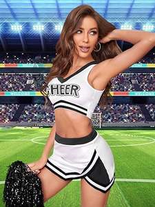 Uniformes de pom-pom girls personnalisés pour jeunes filles, costumes d'équipes sportives scolaires, tenues de danse fantaisie pour femmes pour spectacles musicaux - Product Image 4