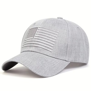 Gorra de Béisbol Color Granate de 6 Paneles con Logotipo Bordado de la Bandera de EE. UU. en la Parte Delantera, Ajustable, Unisex, Tela de Sarga, Estilo Casual - Product Image 6