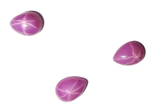 Rubis Étoilé Rose Taillé Poire 5x7 mm 1 Carat Créé en Laboratoire Poli Opaque Cabochon avec Effet Étoile à 6 Branches pour la Fabrication de Bijoux - Product Image 5