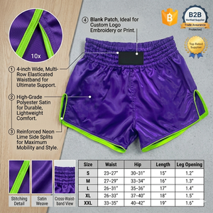 Pantalones Cortos de Muay Thai, Pantalones Cortos de Kick Boxing, Shorts de Muay Thai - Product Image 2