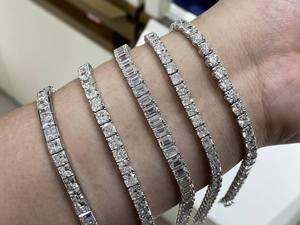 igi certified 9k 14k 18k white <b>gold</b> tennis bracelet 2mm to 5mm lab grown diamond paving fine jewelry <b>bangle</b> women gift - Product Image 5
