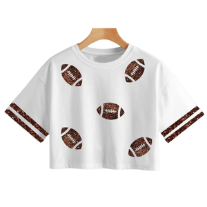 Camiseta de Algodón de Primera Calidad con Bordado de Lentejuelas con Texto MAMA, Informal y Personalizada para el Día del Partido de Fútbol, Tendencia 2026, para Mujer - Product Image 5