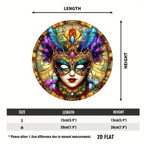 CIFbuy Máscara Colgante de Acrílico de Carnaval con Diseño de Plumas Coloridas y Piedras Preciosas para Decoración Interior y Exterior, TikTok para Temu Pick Party - Product Image 2