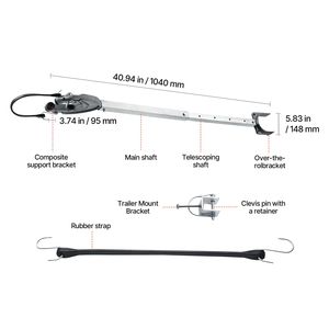 Protezione per Specchio di Poppa Regolabile 24-36 Pollici, Facile da Installare, Resistente alla Corrosione, Accessori per Barche - Product Image 1