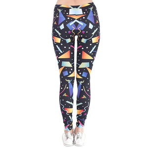 High Waist Solid Yoga <b>Leggings</b> <b>Ankle</b> <b>Length</b> Four-Way Stretch Cotton Bamboo Fiber Seamless Elastic Waist Tummy Control Pants - Product Image 5