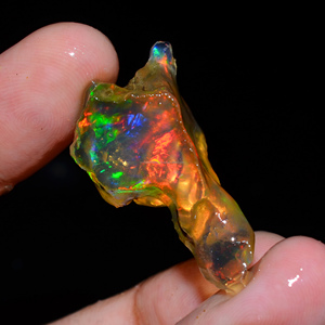 Lote de 5 Piezas de Ópalo Etíope Welo Fire Oily, Grado AAA, 100% Natural, en Bruto, Certificado por Terceros, para Joyería - Product Image 6