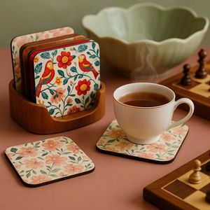 Export Quality Wooden <b>Drink</b> <b>Coasters</b> Mat Heat Resistant Table Protection for Dining Table Office Cafe Bar In Bulk Quantity - Product Image 2