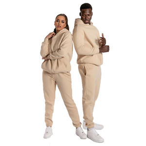 Ensemble de survêtement 2 pièces personnalisé unisexe pour hommes, sweat à capuche ajusté et pantalon de jogging, vêtements de sport en gros - Product Image 4