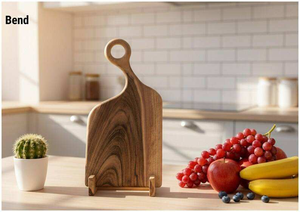 Planche à découper en bois irrégulière avec poignée pour la cuisine, en bois naturel, mini-bloc de découpe pour viande, légumes, pain - Product Image 6