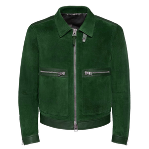 Premium Men's <b>Winter</b> <b>Leather</b> <b>Jacket</b> High Quality Standard Embroidered Technics Crocheted Weaving Stand Windproof Anti-Bacterial - Product Image 3