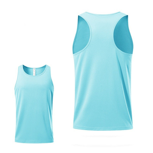 Men Solid Knitted Mesh O-Neck <b>Singlets</b> Quick Dry Breathable 100% Cotton <b>Running</b> Tank Tops Casual Stringers Embroidered Logo - Product Image 4