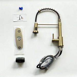 Industrial 1 Handle 1 Hole 3 Hole Faucet Farmhouse Camper Kitchen Faucet with Pull Sprayer for Laundry Utility RV Wet B - Product Image 5