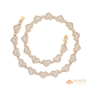 Collier à maillons en forme de cœur en moissanite plaqué or 18 carats, bijoux de mode, pendentif élégant et classique pour femmes et hommes, style New York City - Product Image 1