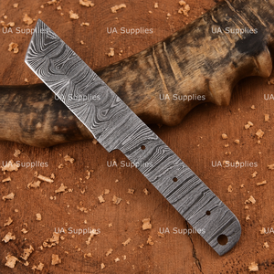 Cuchillo de caza personalizado de acero de Damasco con hoja en blanco tipo Drop Point Tanto, suministros OEM DIY para fabricación de espadas de espiga completa, venta al por mayor a granel - Product Image 5