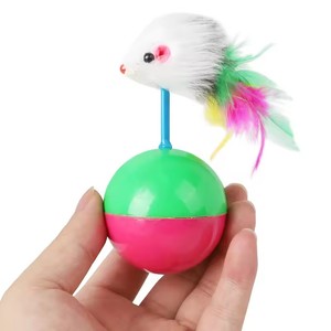 Jouets interactifs en gros pour chats : boule en plastique, souris en peluche et plumes pour l'entraînement - Product Image 4
