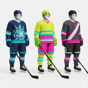 Uniforme de Hockey sobre Hielo Sublimado con Diseño Personalizado, el Más Vendido, 100% Poliéster, Transpirable, Ecológico, Unisex para Adultos, 300g - Product Image 2