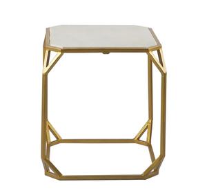 Modern <b>Marble</b> <b>Top</b> <b>Console</b> <b>Table</b> with Gold Brass Frame Contemporary Living Room Accent Furniture - Product Image 2