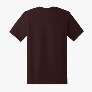 T-shirt pour homme à manches courtes, col rond, couleur unie, coupe classique, tricoté, teint uni, polyester respirant, 180g, couleur marron foncé - Product Image 1