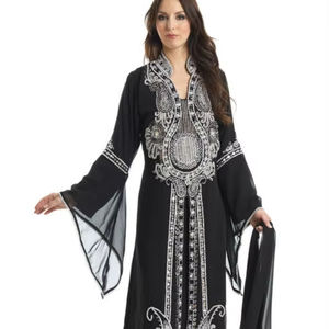 Vente en gros de kaftans musulmans, vêtements islamiques, mode traditionnelle, légers, longs jusqu'au sol, pour soirées et fêtes, JALABIYA - Product Image 1