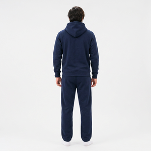 Chándal Unisex Azul Marino con Capucha, Manga Larga, Color Sólido, Algodón, Ropa Casual, Bolsillos Laterales, Corte Regular, Ropa Urbana de Invierno, Estampado - Product Image 6