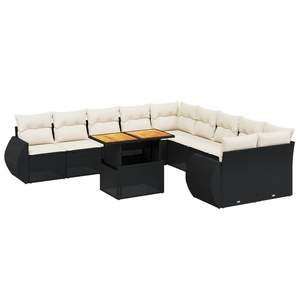 Conjunto de Sofá de Jardín con Reposabrazos Ajustables Grandes, Ratán Sintético Negro, Cómodo y Elegante - Product Image 2
