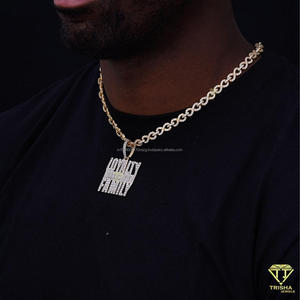 Collar Personalizado con Colgante de Moissanita y Diamantes, Estilo Hip Hop, con la Frase 'La Lealtad te Convierte en Familia', Joyería para Raperos, Regalo - Product Image 6