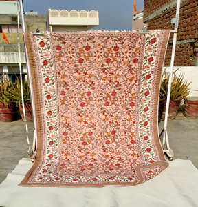 nokhi Jaipuri Block Print <b>Quilt</b> Printed Reversible Razai Cotton Handmade Floral <b>Quilt</b>, Jaipuri Razai, Bedspread Comforter Thick - Product Image 2