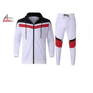 Trajes de chándal con cremallera personalizados para hombre, traje deportivo de alta calidad con estampado a rayas y reflectantes para trotar - Product Image 1