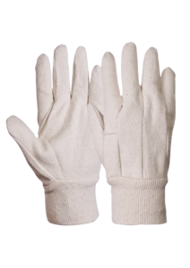 Guantes de algodón punteados de PVC XL de 10oz al por mayor tela de taladro antideslizante, seguro para alimentos, logotipo personalizado, protección laboral industrial - Product Image 3