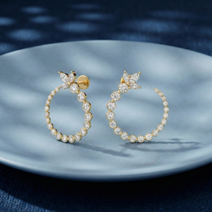 Pendientes de Diamantes de Laboratorio de 2.65 Quilates para Mujer, Certificados por IGI, Corte Marquesa Brillante, Oro de 10K y 14K, Ligeros, Estilo Único, Venta al Por Mayor - Product Image 1