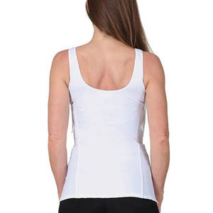<b>White</b> Sleeveless Concealed Carry Tank <b>Top</b> Breathable Jersey Fit Regular Solid Casual O-Neck - Product Image 6