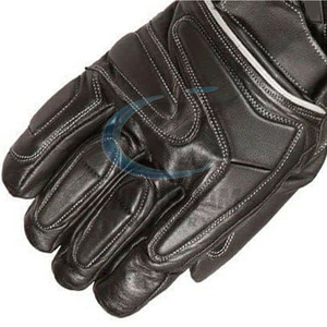 Comfortable Fit High Quality Stitching Breathable Leather Full <b>Finger</b> Motorbike Gloves Non-Slip Adjustable Wrist <b>Strap</b> for - Product Image 6