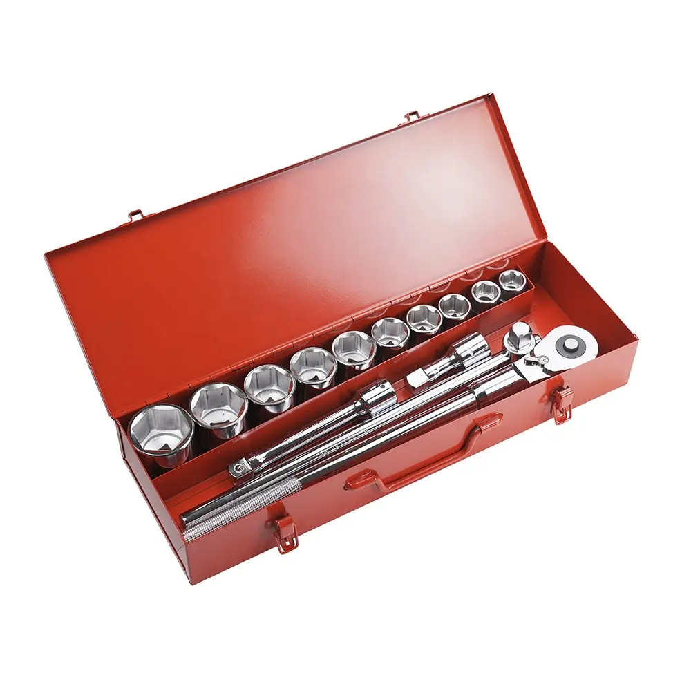 15 PCS 3/4" Extension bar Driveratchet Ratchet Driver Tool Kit durable truck Socket Wrench Set