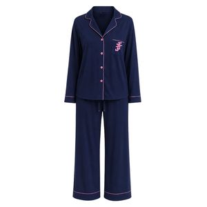 Ensembles de pyjamas en bambou personnalisés Jack and Jill pour femmes, doux, respirants, à manches longues, boutonnés, vêtements de nuit en deux pièces, vente en gros - Product Image 2