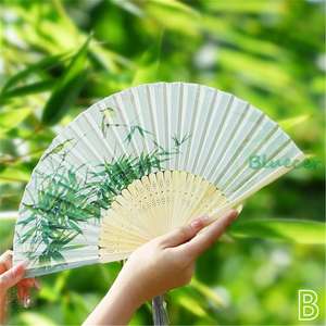 Handmade Wood Modern Painted Folding <b>Fan</b> <b>Pink</b> Natural Shape Wedding Decoration Gift Customizable Area a and B - Product Image 4