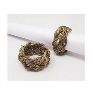 Anneau de serviette en bambou tressé fait main, moderne et écologique, pour la décoration de table de mariage champêtre ou côtier. - Product Image 1