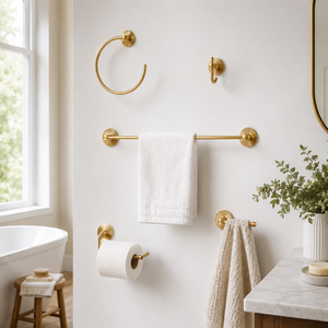 Solid Brass Bathroom Hardware Set Wall Mounted Towel Bar Towel Ring Robe <b>Hook</b> Toilet Paper Holder Luxury Bathroom Accessories - Product Image 3