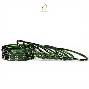 Pulseras de Cristal Kashmiri de Color Verde Esmeralda de Calidad de Exportación, Juego de Pulseras con Cristales en Forma de Gota de Lluvia para Mujer, para Bodas y Fiestas, Precio al por Mayor - Product Image 3