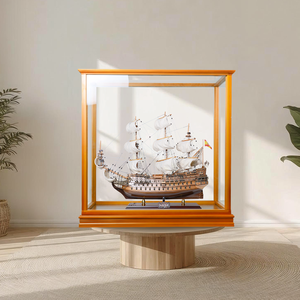 Vitrina de Diseño Tradicional de Madera Ecológica de Primera Calidad para Modelos de Barcos Grandes, Decoración para el Hogar u Oficina, 90 cm de Largo x 37 cm de Ancho x 92.5 cm de Alto - Product Image 1