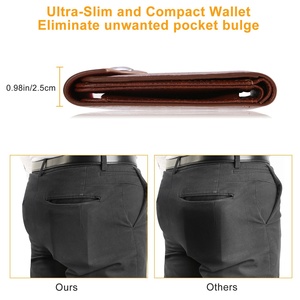 Portafoglio esile da uomo in pelle sintetica con porta-carte da 2 ID con tasca per monete e accessorio da 1 pezzo - Product Image 5