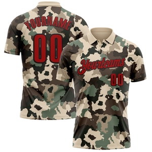 เสื้อโปโล OMMIZ INDUSTRY ลายพรางแดงดำ 3 มิติ สำหรับโบว์ลิ่ง รุ่น Salute To Service ขายส่งโดยตรงจากโรงงาน - Product Image 1