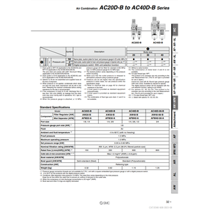 AC20D-02-V1-B de combinaison de filtre à air SMC Pneumatics - Product Image 3