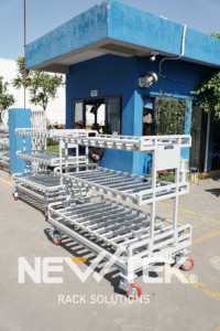 Chariot à roulettes NEWTEK à 3 niveaux en acier avec roulettes à frein pour la manutention industrielle en usine et en entrepôt - Product Image 6