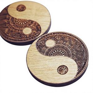 Posavasos Cuadrado de Madera de Acacia con Diseño Bohemio, Impresión Personalizada, Ecológico, 5mm de Grosor, Exportador y Fabricante al por Mayor - Product Image 1