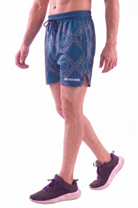 custom <b>mens</b> navy blue <b>running</b> shorts geometric line pattern athletic training gym workout shorts side slit pockets sports <b>pant</b> - Product Image 4