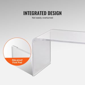 Glossy <b>C</b>-<b>Shaped</b> Clear Acrylic Coffee <b>Table</b> 16.3 Inch High End <b>Table</b> Transparent Side <b>Table</b> for Drink Food for Home Office Use - Product Image 5